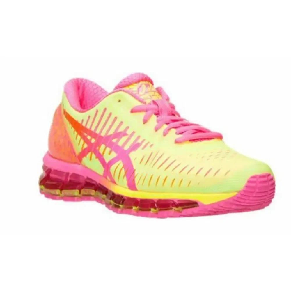 NEW SZ 6 WOMENS ASICS GEL QUANTUM 360 T5J6Q-073 FLASH YELLOW/HOT PINK SNEAKERS